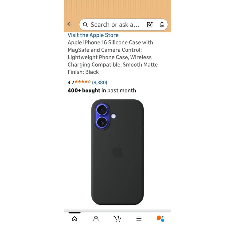 Apple iPhone 16 Silicone Case with MagSafe and Camera Control - Black